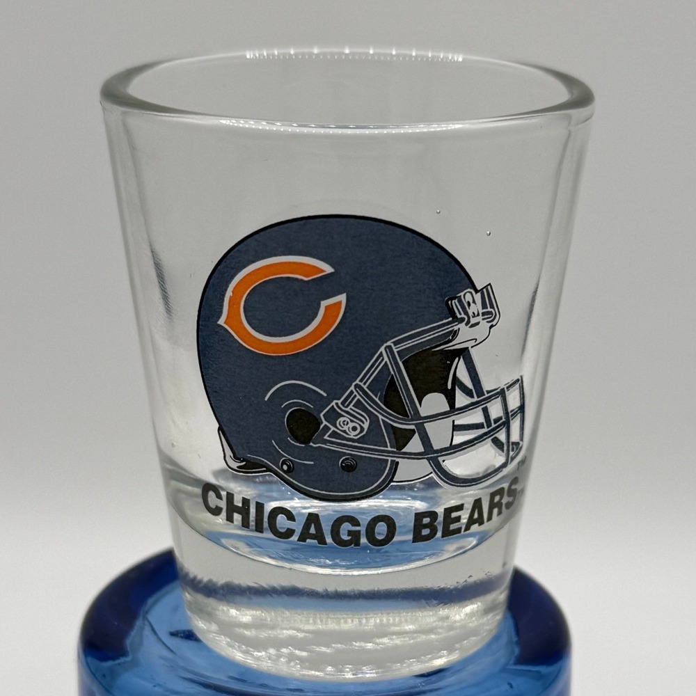 Chicago Bears NFL Shot Glass Hunter USA Clear Glass Helmet‎ Logo Barware